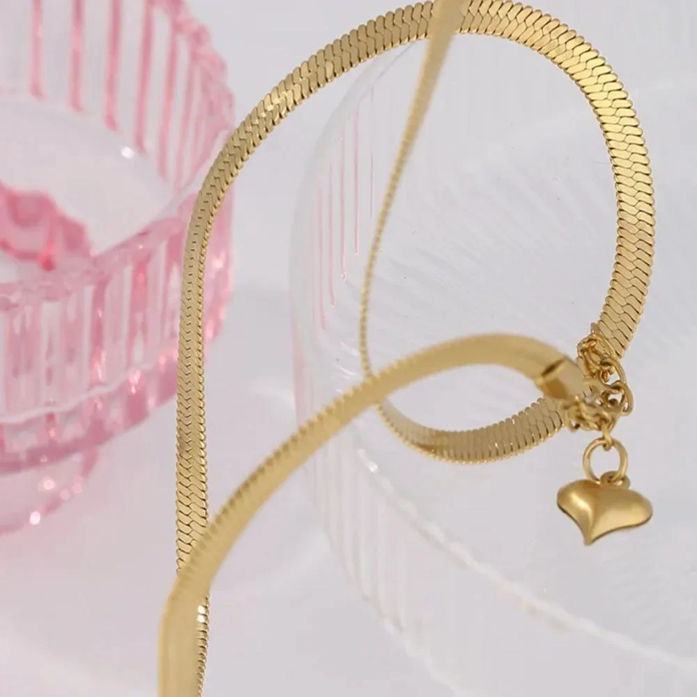 Gold Herringbone Chain Necklace